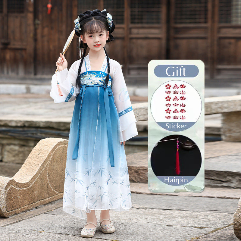 Children's Mozhu 墨竹 Hanfu Suit Spring Summer Autumn