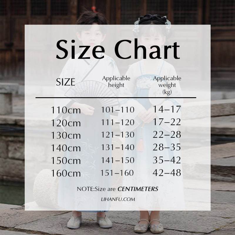 Children's Mozhu 墨竹 Hanfu Suit Spring Summer Autumn