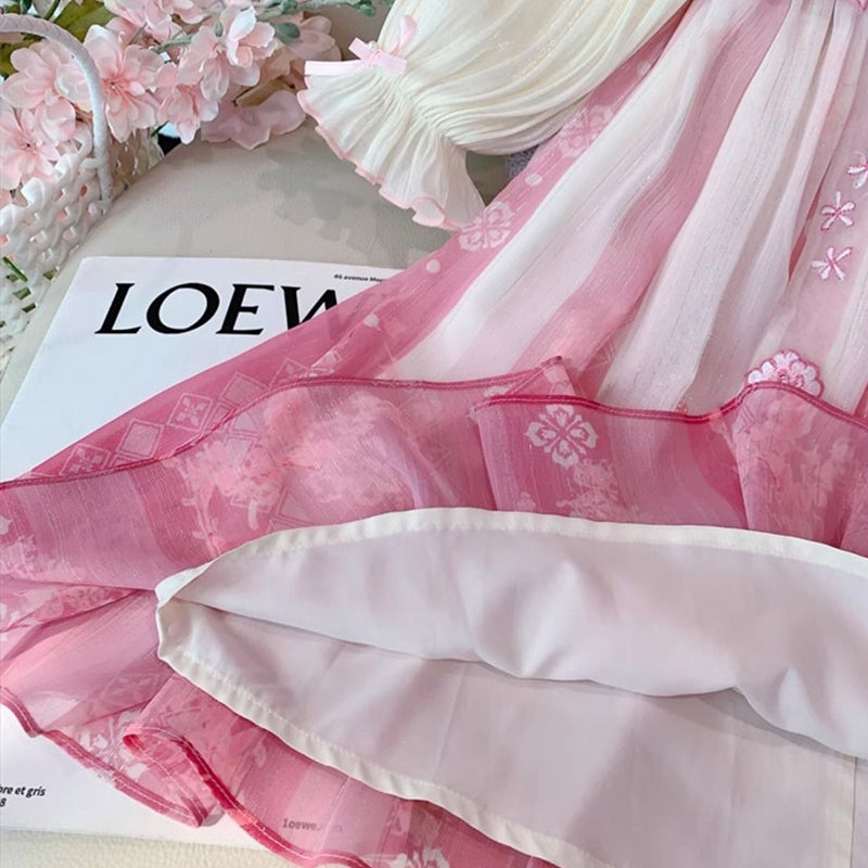 TANG Dynasty Dress Children's Taozhiyaoyao 桃之夭夭 Ruqun Spring Summer Autumn