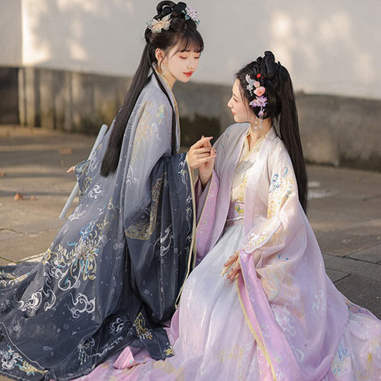 WEIJIN Dynasty Cangmingyue 沧溟月 Women's Dress Hanfu Clothing Spring Summer Autumn