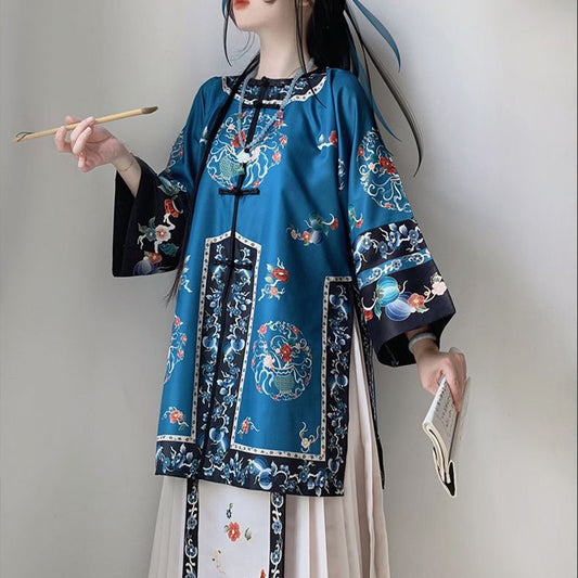 QING Dynasty Skirt Women's Man 满 Hanfu Clothing Spring Summer Autumn