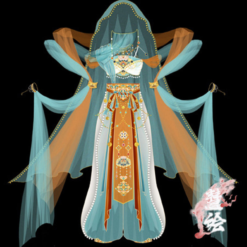 Chinese Hanfu Women's Dress Guiding Tianzhu 天竺 Xinjiang 西域
