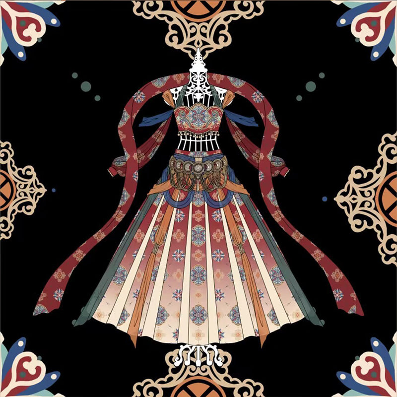 Chinese Hanfu Women's Dress Guiding Feitian 飞天 Dunhuang