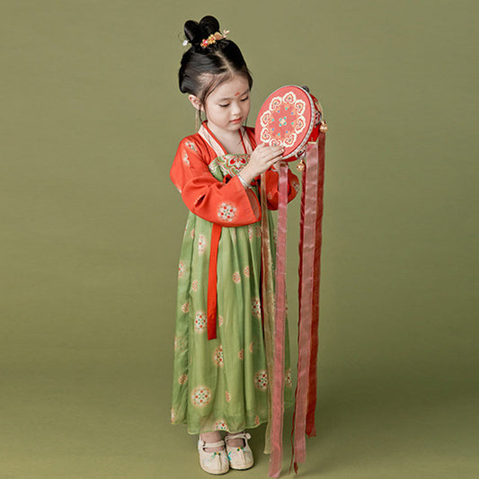 TANG Dynasty Dress Chang’an 长安 Children's Chest High Ruqun Hanfu Clothing Spring Summer Autumn