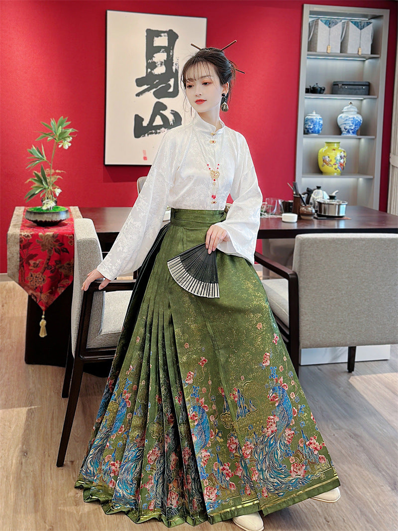 Mamian Skirts Huangque 凰雀 Women's Traditional Clothing Chinese Hanfu