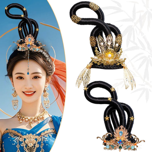 Traditional Chinese Hairstyle Wig Xiyu 西域 Hanfu Historical Royal Hairpieces