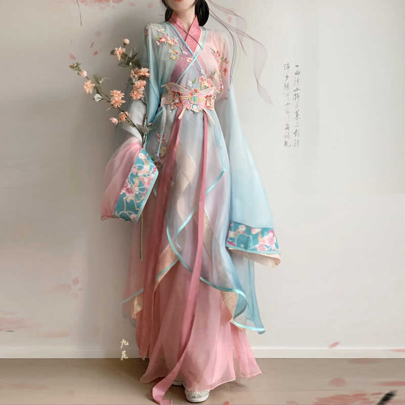 Han Dynasty Women's Dress Meidie 媚蝶 Traditional Chinese Hanfu Clothing Spring Summer Autumn