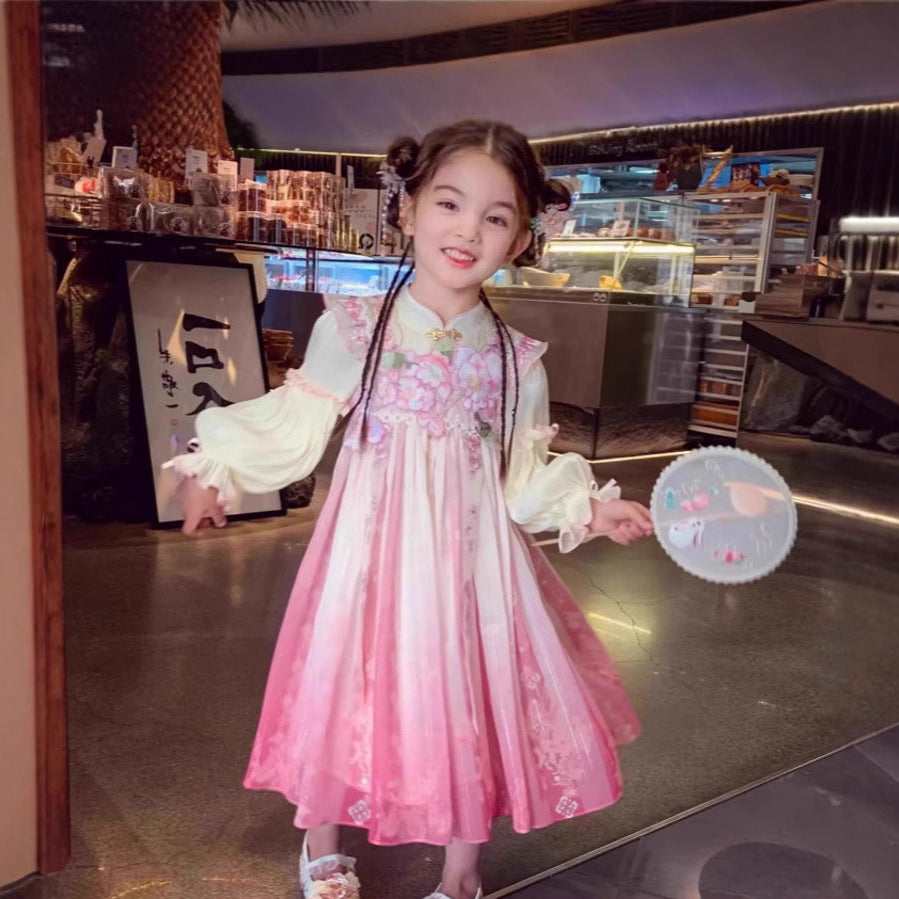 TANG Dynasty Dress Children's Taozhiyaoyao 桃之夭夭 Ruqun Spring Summer Autumn