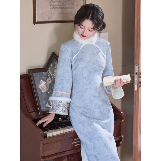 Women's Qipao Lanxu 蓝絮 Asian Dress Chinese Modern Hanfu Clothing Cheongsam