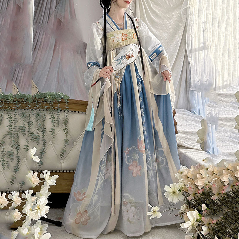 TANG Dynasty Dress Fuqu 芙蕖 Women's Chest High Ruqun Spring Summer Autumn