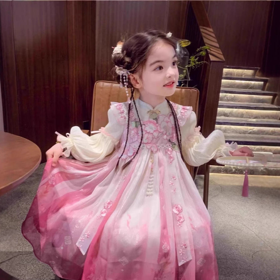 TANG Dynasty Dress Children's Taozhiyaoyao 桃之夭夭 Ruqun Spring Summer Autumn