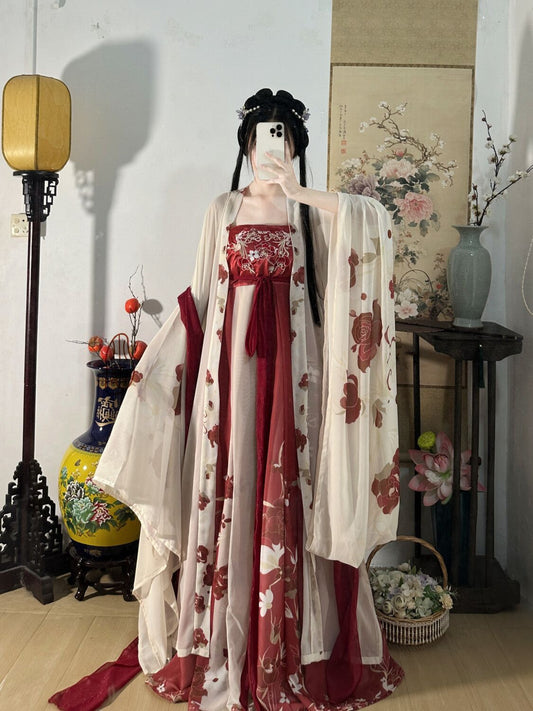 TANG Dynasty Dress Women's Zhuohua 灼华 Ruqun Hanfu Clothing Spring Summer Autumn