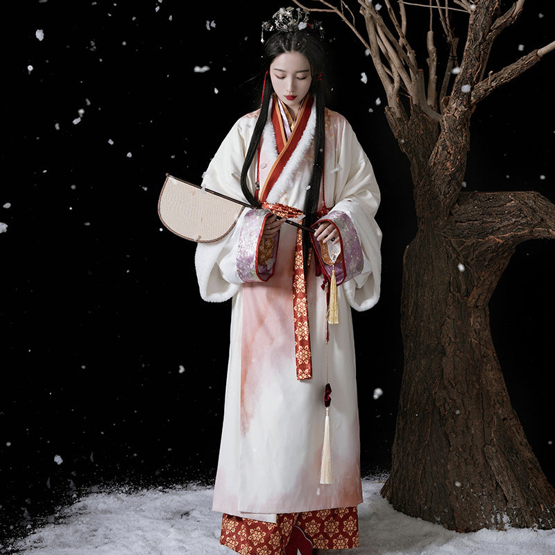 Han Dynasty Clothing Dongxing 冬杏 Women's Chinese Traditional Dress Thicken Velvet Hanfu Autumn Winter