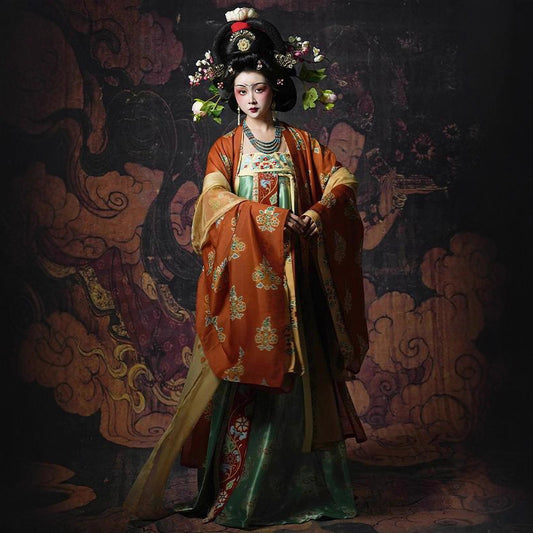 Chinese Hanfu Clothing Women's Dress Guiding Bodhisattva 引路菩萨 Dunhuang