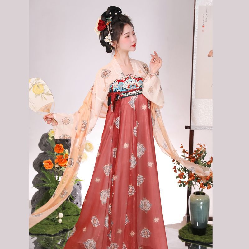 TANG Dynasty Dress Nichang 霓裳 Women's Chest High Ruqun Spring Summer Autumn