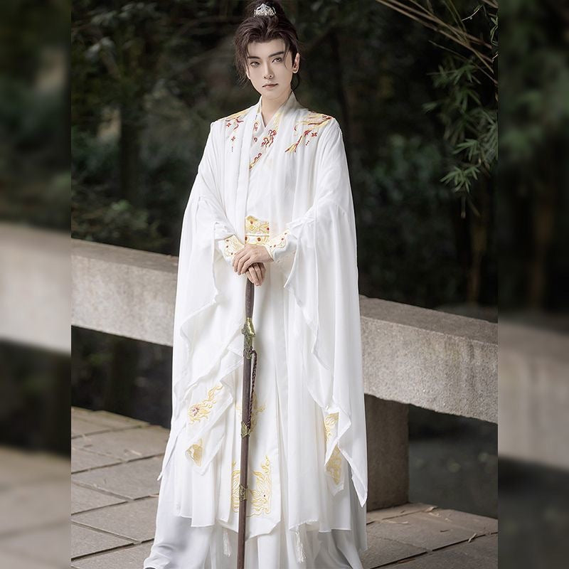 Weijin Dynasty Male Hanfu Wuchen 无尘 Traditional Chinese embroidered Men’s Clothing Spring Autumn