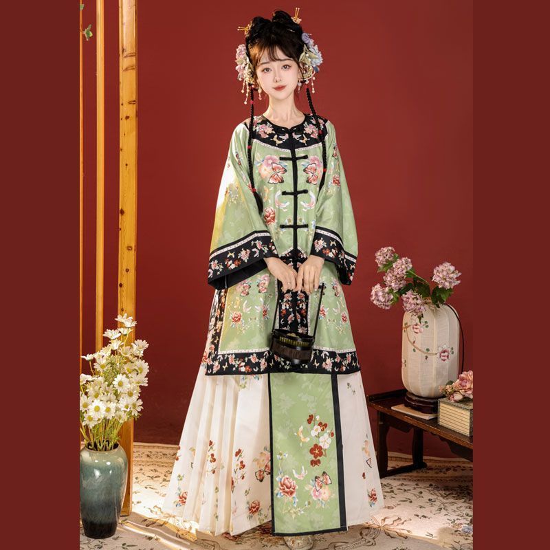QING Dynasty Hanfu Women's Jixiang 吉祥 Skirt Spring Summer Autumn