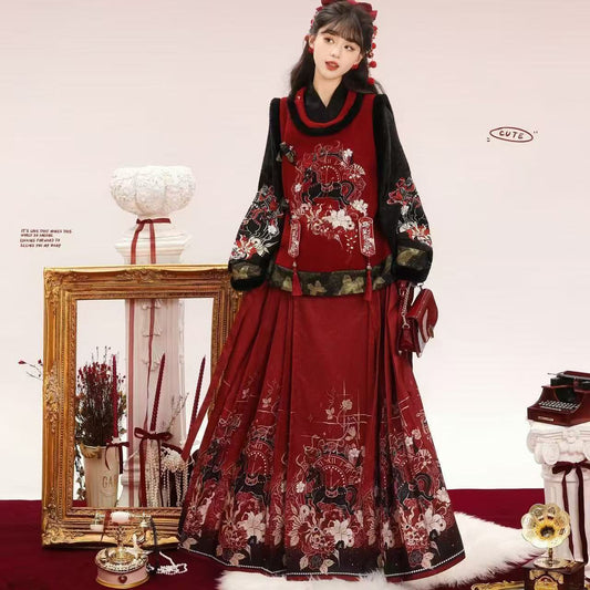 New Chinese Style Clothing Matahuazhi "马踏花枝" Women's Modern Velvet Hanfu Winter