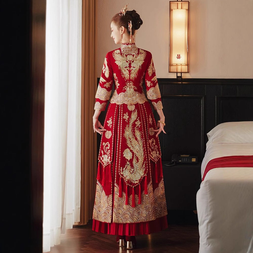 Chinese Wedding Long Sleeves Men Women Bainianhaohe 百年好合 Attire