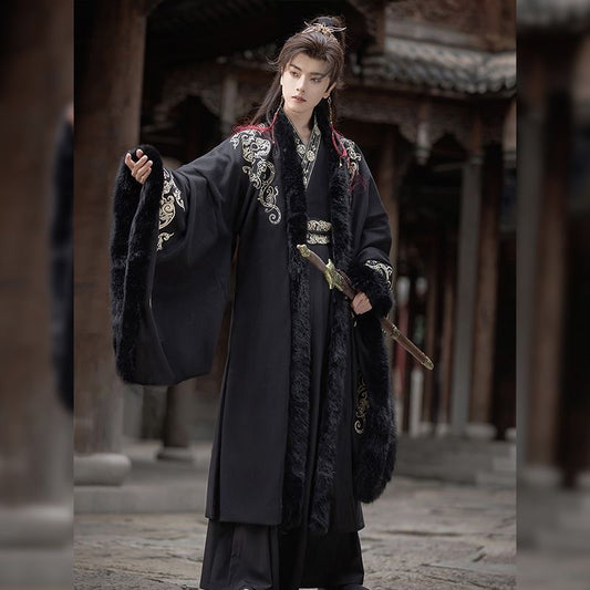 XIA 侠 Chinese Clothing Male Yunqi 云栖 Men's Traditional Thicken Velvet Hanfu Autumn Winter
