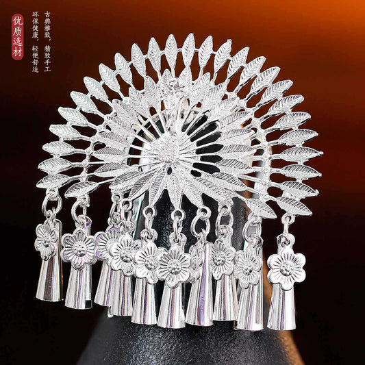 Miao Ornaments Tuji 荼寂 Traditional Chinese Hair jewelry Hanfu Historical Headgear