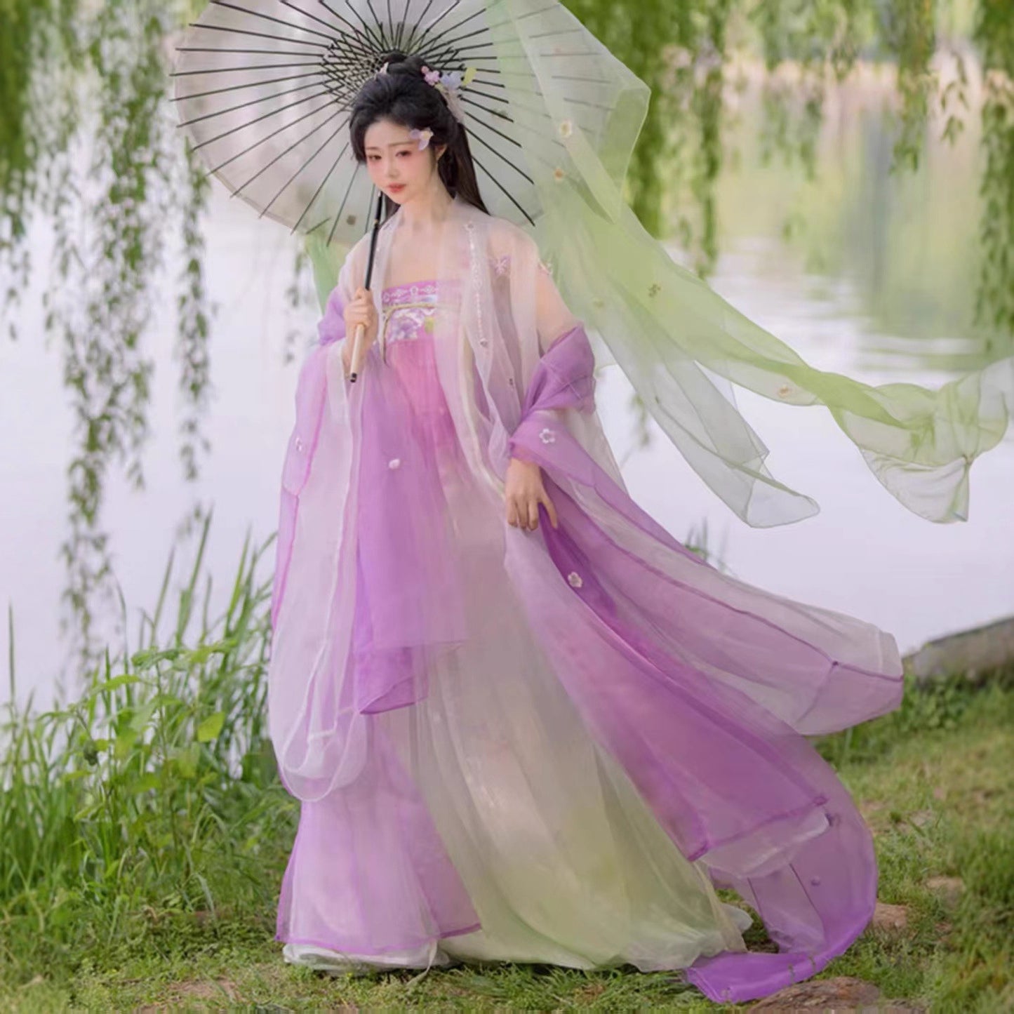 TANG Dynasty Clothing Dress Women's Huashen 花神 Traditional Hanfu Spring Summer Autumn