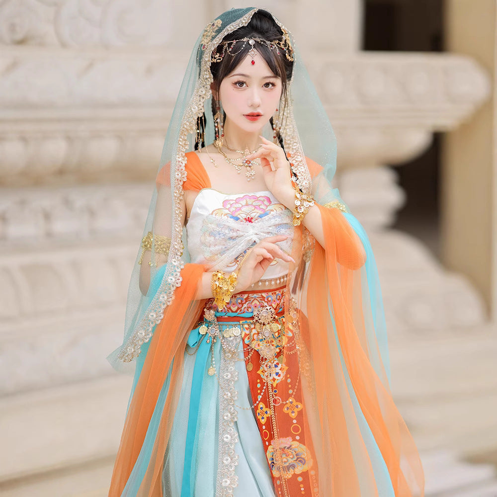 Chinese Hanfu Women's Dress Guiding Tianzhu 天竺 Xinjiang 西域