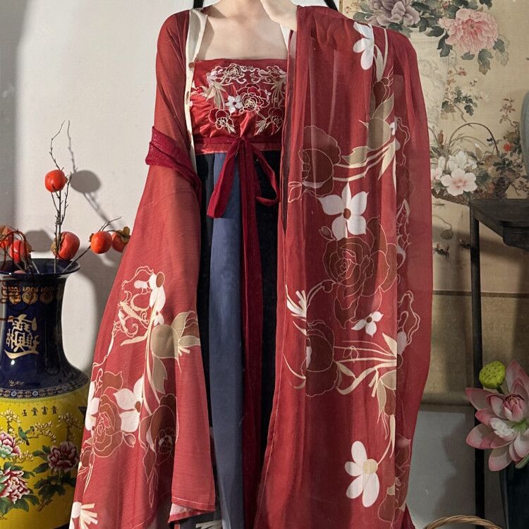 TANG Dynasty Dress Women's Zhuohua 灼华 Ruqun Spring Summer Autumn