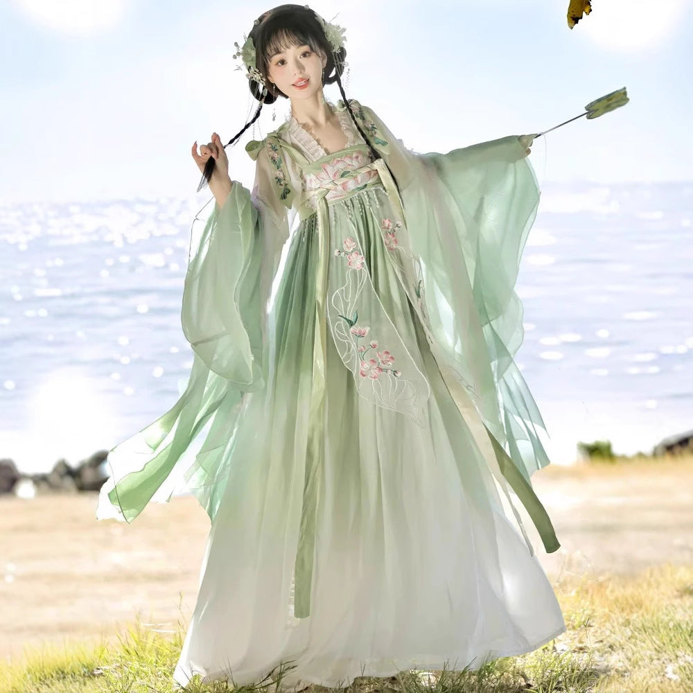 TANG Dynasty Dress Women's Qinghe 清菏 Ruqun Hanfu Spring Summer Autumn