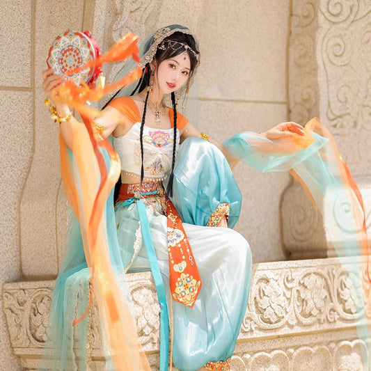 Chinese Hanfu Clothing Women's Dress Guiding Tianzhu 天竺 Xinjiang 西域