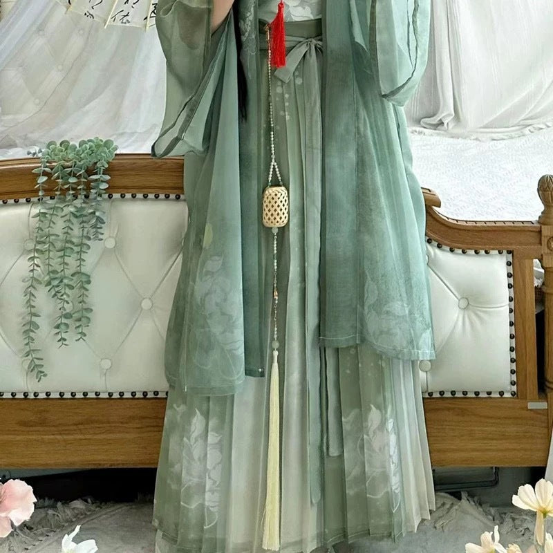SONG Dynasty Hanfu Women's Xiahe 夏荷 Skirt Spring Summer Autumn