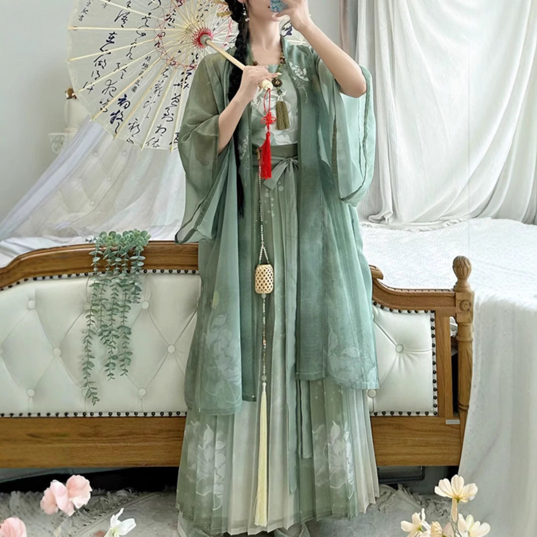 SONG Dynasty Hanfu Women's Xiahe 夏荷 Skirt Spring Summer Autumn