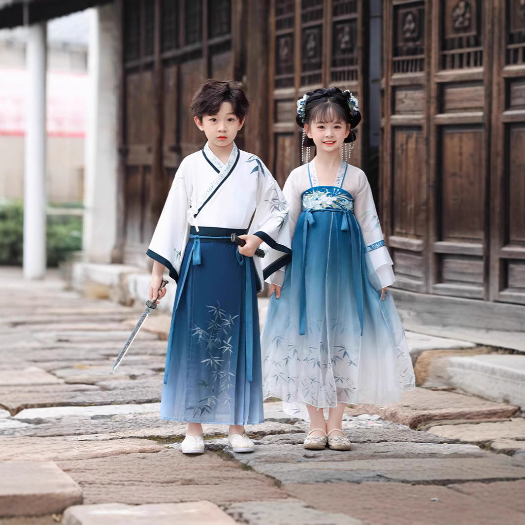 Children's Mozhu 墨竹 Hanfu Suit Spring Summer Autumn