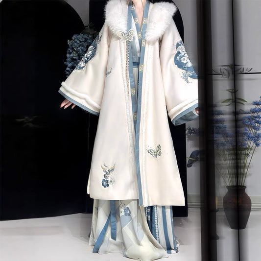 SONG Dynasty Clothing Qingchuan 晴川 Women's Chinese Traditional Thicken Velvet Hanfu Autumn Winter