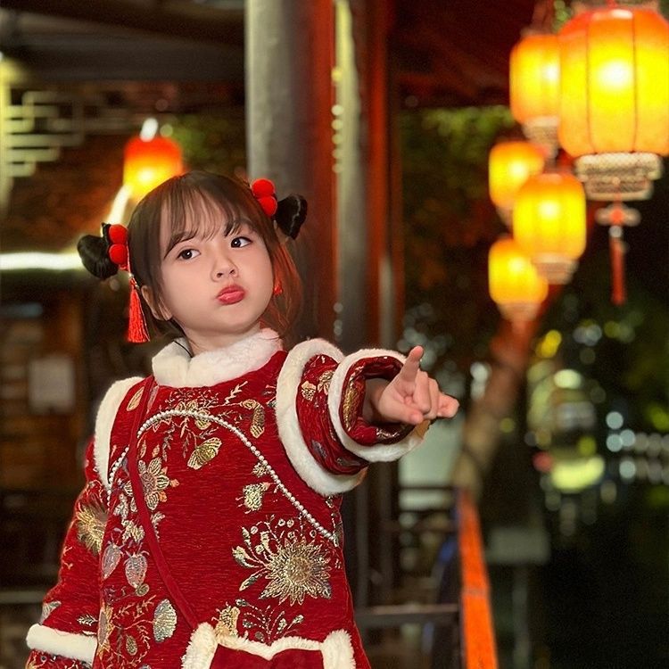 Children's Chinese New Year Pearl 珍珠 Plush Suit Winter