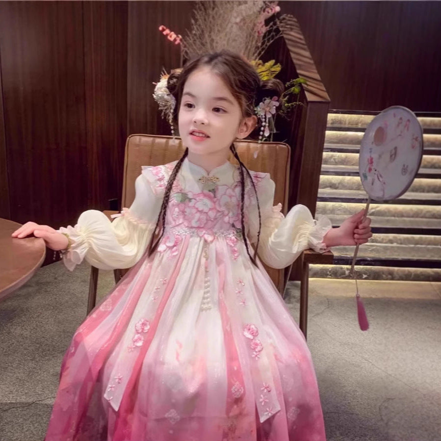 TANG Dynasty Dress Children's Taozhiyaoyao 桃之夭夭 Ruqun Spring Summer Autumn