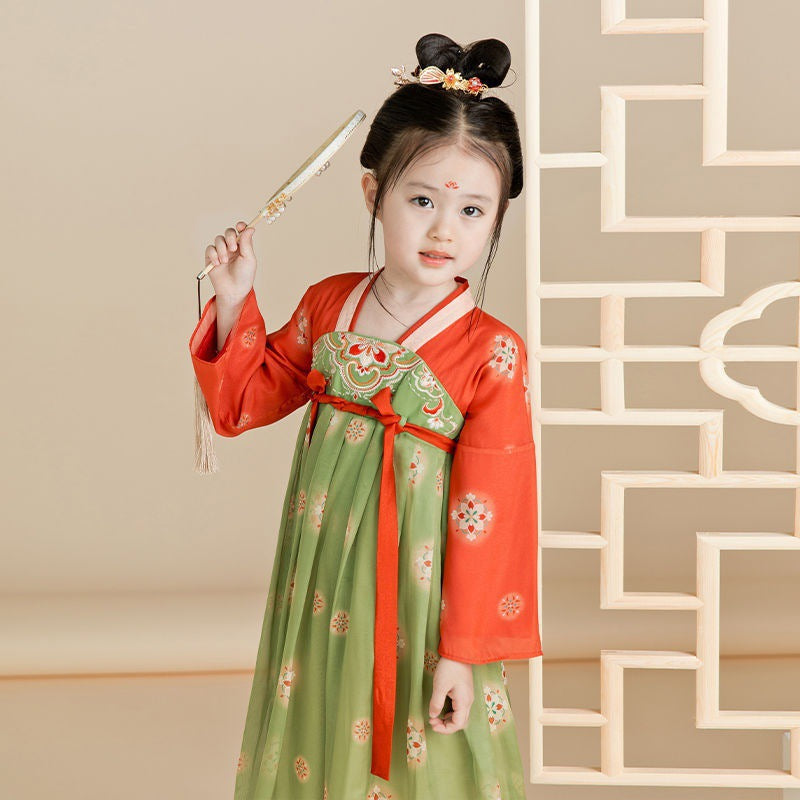 TANG Dynasty Dress Chang’an 长安 Children's Chest High Ruqun Spring Summer Autumn