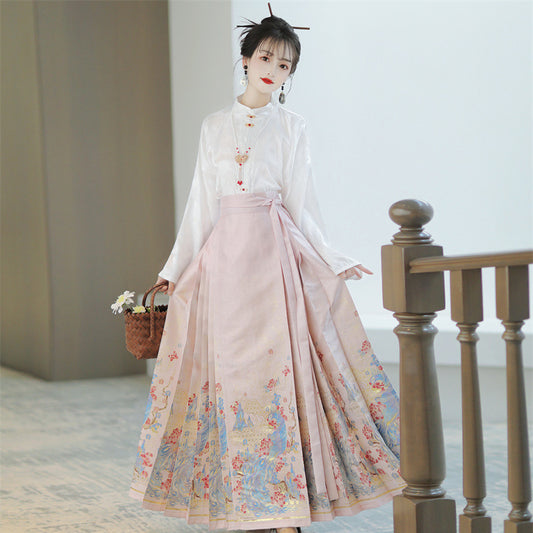 Mamian Skirts Huangque 凰雀 Women's Traditional Clothing Chinese Hanfu