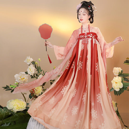 TANG Dynasty Dress Edai 娥黛 Women's Chest High Ruqun Hanfu Clothing Spring Summer Autumn
