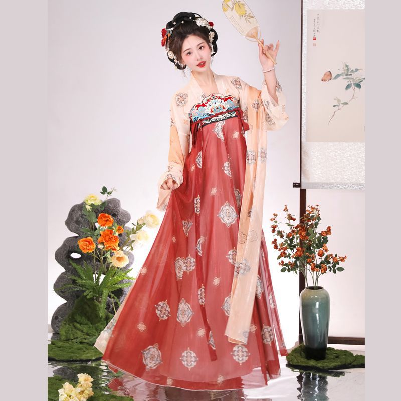 TANG Dynasty Dress Nichang 霓裳 Women's Chest High Ruqun Spring Summer Autumn
