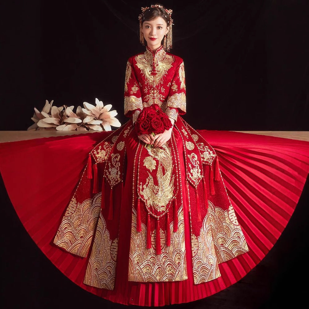Chinese Wedding Long Sleeves Men Women Bainianhaohe 百年好合 Attire