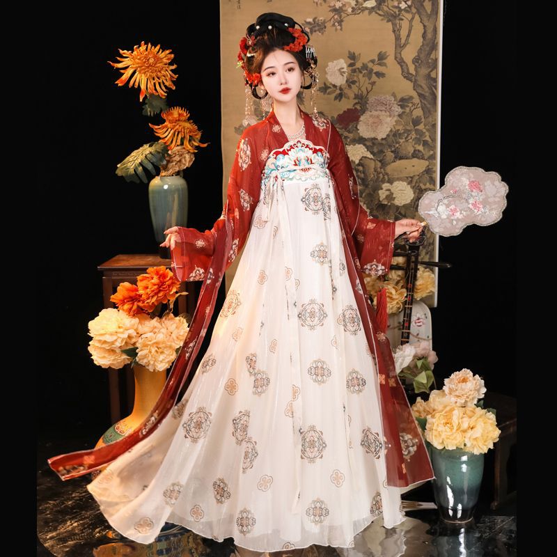 TANG Dynasty Dress Nichang 霓裳 Women's Chest High Ruqun Spring Summer Autumn