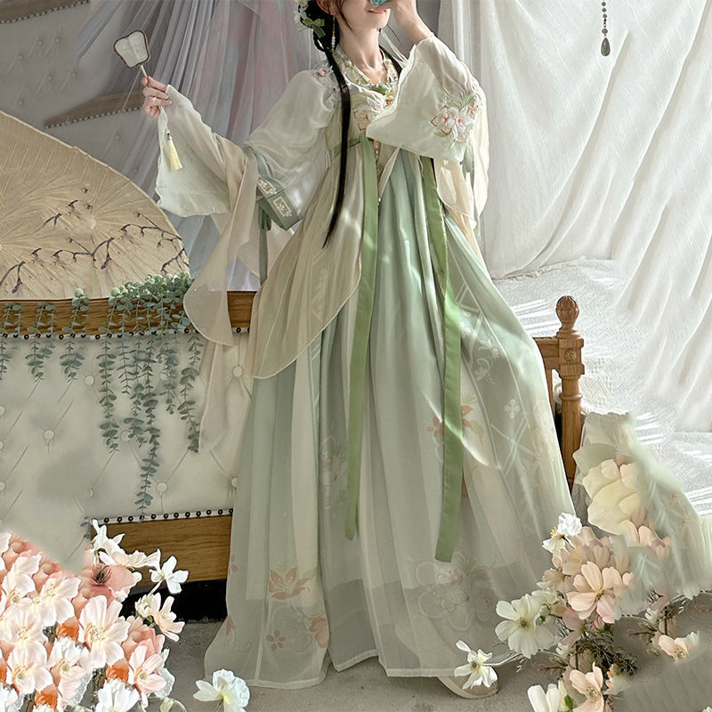 TANG Dynasty Dress Fuqu 芙蕖 Women's Chest High Ruqun Spring Summer Autumn