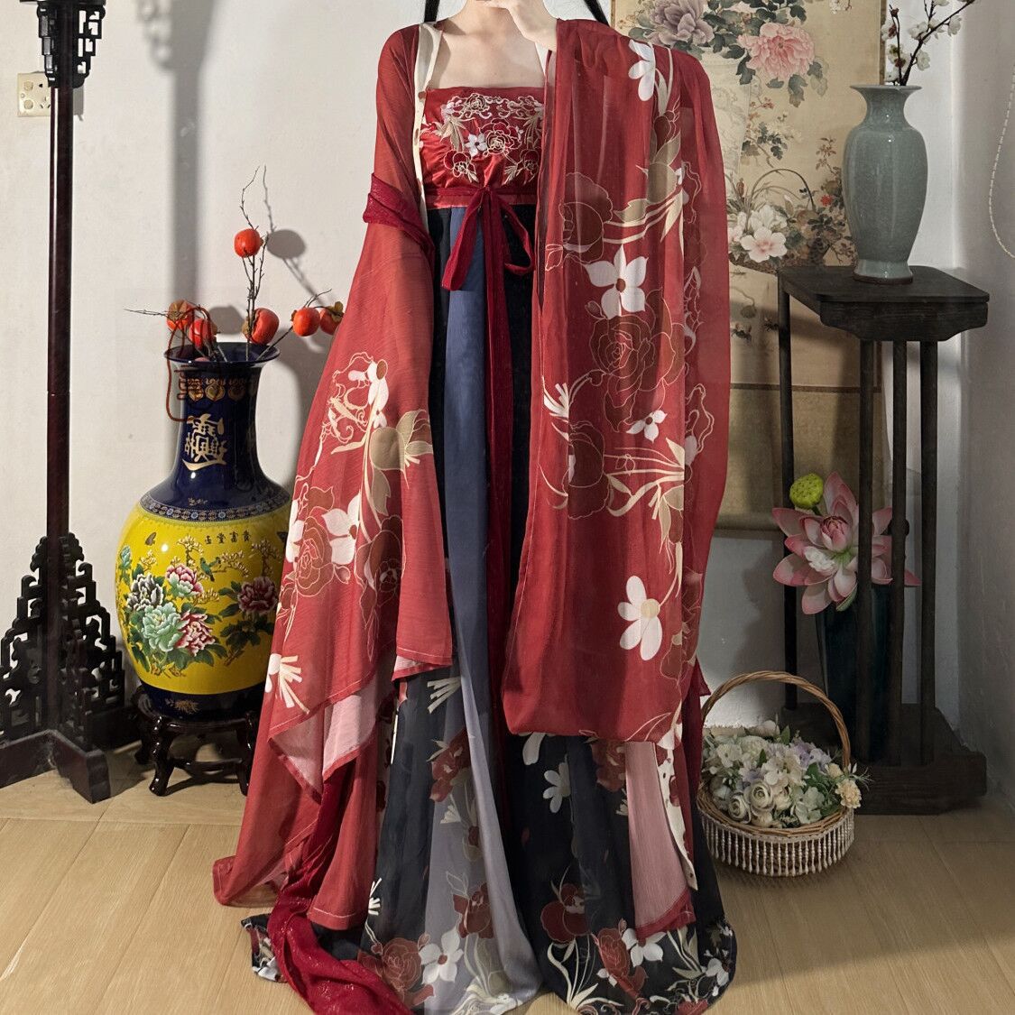 TANG Dynasty Dress Women's Zhuohua 灼华 Ruqun Spring Summer Autumn