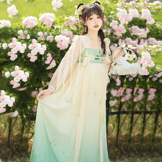 TANG Dynasty Dress Women's April 四月 Ruqun Clothing Spring Summer Autumn