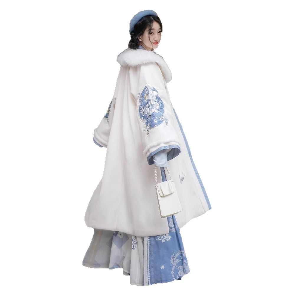 SONG Dynasty Clothing Qingchuan 晴川 Women's Chinese Traditional Thicken Velvet Hanfu Autumn Winter