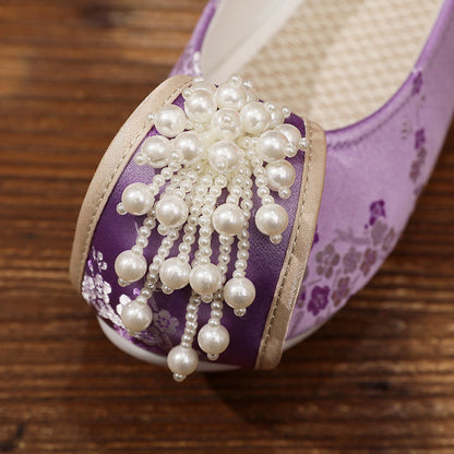 Women's Traditional Shoes Meizi 梅紫 Chinese Internal Increase Head Tilted Spring Summer Autumn