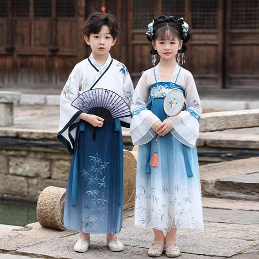 Children's Mozhu 墨竹 Hanfu Suit Spring Summer Autumn
