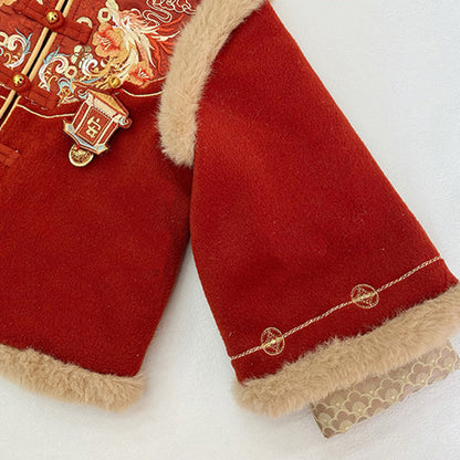 Children's Traditional boy's Clothing Duofu 多福 Chinese Kid's Lunar New Year Velvet Hanfu Suit