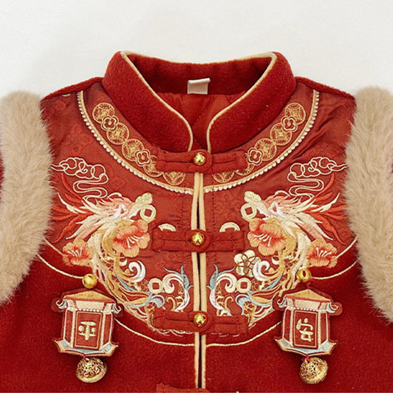 Children's Traditional boy's Clothing Duofu 多福 Chinese Kid's Lunar New Year Velvet Hanfu Suit